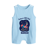 Aquarius Unique Soul Zodiac Printed Baby Button Romper - BABY BLUE - New Born (Chest 18")