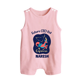 Aquarius Unique Soul Zodiac Printed Baby Button Romper - BABY PINK - New Born (Chest 18")