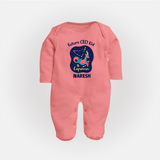 Aquarius Unique Soul Zodiac Printed BabyFullbody Suit - PEACH - New Born (Chest 7.5")