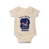 Aquarius Unique Soul Zodiac Printed Baby Romper - IVORY - New Born (Chest 14")