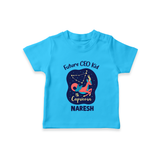 Aquarius Unique Soul Zodiac Printed Baby T shirt - SKY BLUE - 0-5 Months Old (Chest 17")