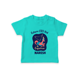 Aquarius Unique Soul Zodiac Printed Baby T shirt - TEAL - 0-5 Months Old (Chest 17")
