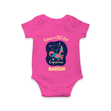 Aquarius Unique Soul Zodiac Printed Baby Romper - HOT PINK - New Born (Chest 14")