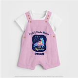 Cancer Cuddle Star Zodiac Printed Baby Dungaree - BABY PINK - 0 - 5 Months Old (Chest 18")