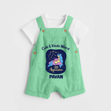 Cancer Cuddle Star Zodiac Printed Baby Dungaree - GREEN - 0 - 5 Months Old (Chest 18")