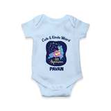 Cancer Cuddle Star Zodiac Printed Baby Romper - BABY BLUE - New Born (Chest 14")