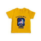 Cancer Cuddle Star Zodiac Printed Baby T shirt - CHROME YELLOW - 0-5 Months Old (Chest 17")