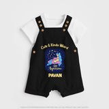 Cancer Cuddle Star Zodiac Printed Baby Dungaree - BLACK - 0 - 5 Months Old (Chest 18")