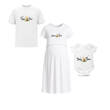 Personalized Bear Family Matching Black T-Shirt Set for Dad, Mom & Baby White