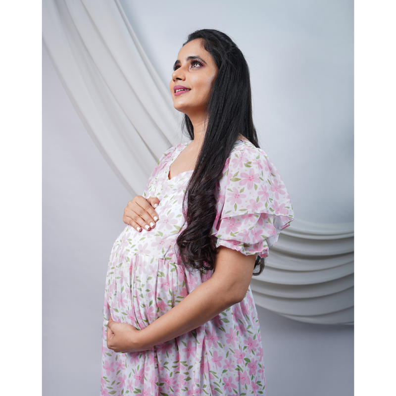Floral Beginnings - Pre/Post Pregnancy Maternity & Feeding Dress