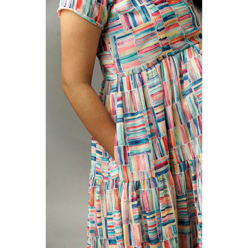Multi colour tiled Maternity Wear