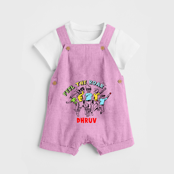 "Feel the Roar" Customisecd Dungaree - PINK - 0 - 3 Months Old (Chest 17")