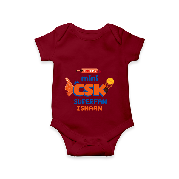 "Mini CSK Superfan" Kids' Customisable Romper - MAROON - 0 - 3 Months Old (Chest 16")