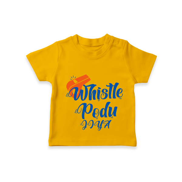 "Whistle Podu" Kids' Customisable T-Shirt - CHROME YELLOW - 0 - 5 Months Old (Chest 17")