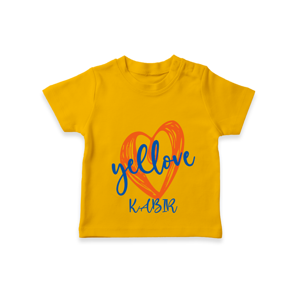 "Yellove" Themed Customisecd Tee - CHROME YELLOW - 0 - 5 Months Old (Chest 17")