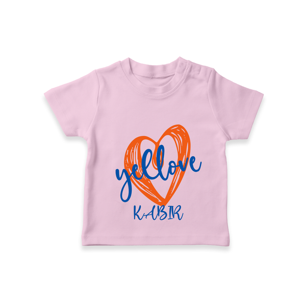 "Yellove" Themed Customisecd Tee - PINK - 0 - 5 Months Old (Chest 17")