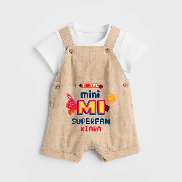 "Mini MI SuperFan" Kids' Customisable Dungaree - LIGHT CREAM - 0 - 3 Months Old (Chest 17")