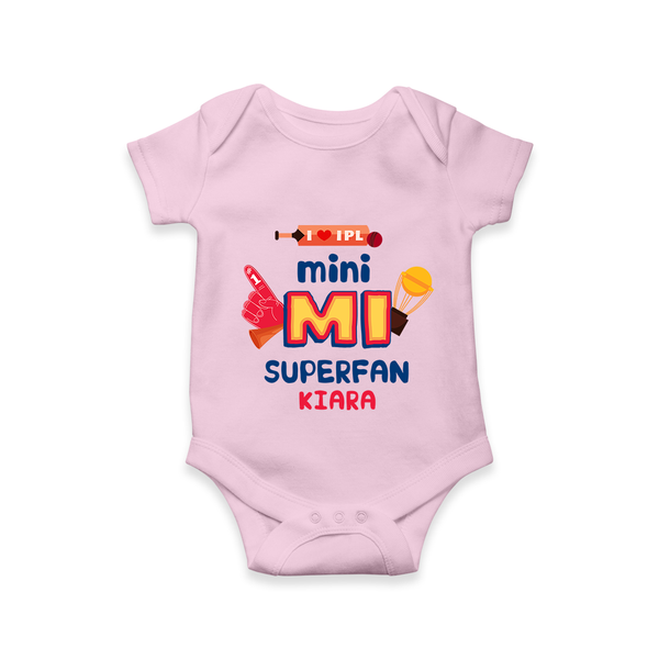 "Mini MI SuperFan" Kids' Customisable Romper - BABY PINK - 0 - 3 Months Old (Chest 16")