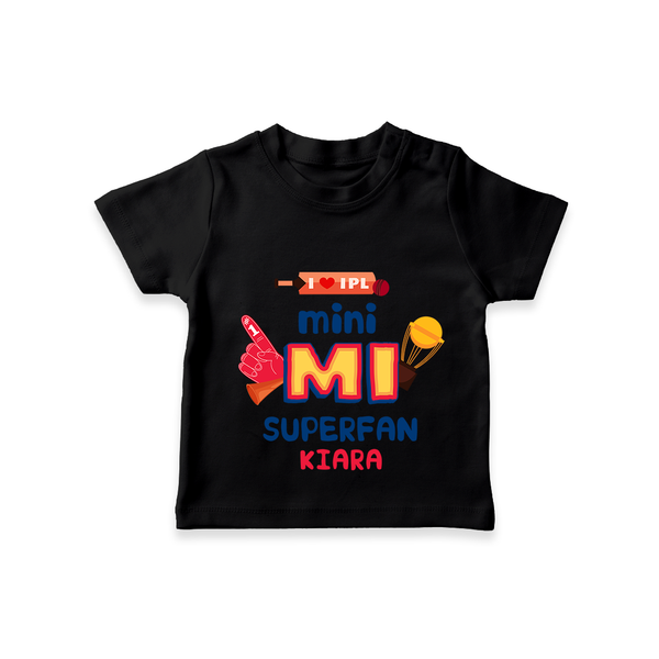 "Mini MI SuperFan" Kids' Customisable T-Shirt - BLACK - 0 - 5 Months Old (Chest 17")