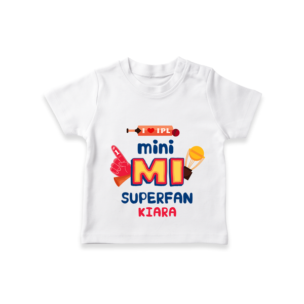 "Mini MI SuperFan" Kids' Customisable T-Shirt - WHITE - 0 - 5 Months Old (Chest 17")