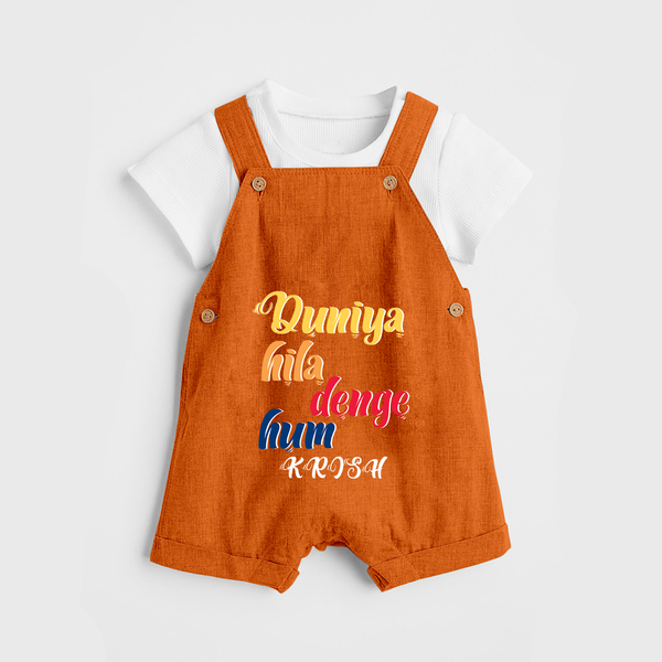 "Duniya Hila Denge Hum" Customised Dungaree for Kids - HALLOWEEN - 0 - 3 Months Old (Chest 17")