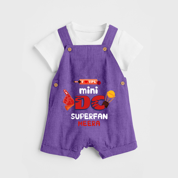 "Mini DC SuperFan" Kids' Customisable Dungaree - ROYAL PURPLE - 0 - 3 Months Old (Chest 17")