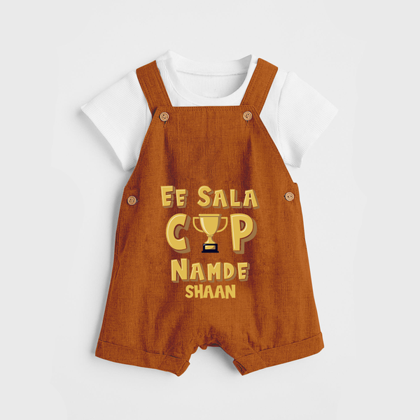 "Ee Sala CUP Namde" Themed Kids' Customisable Dungaree - COPPER - 0 - 3 Months Old (Chest 17")