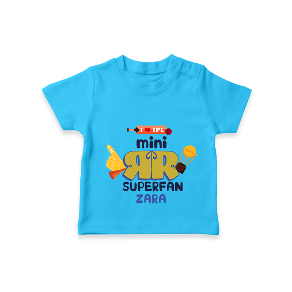 "Mini RR SuperFan" Customisecd Tee For Kids - SKY BLUE - 0 - 5 Months Old (Chest 17")