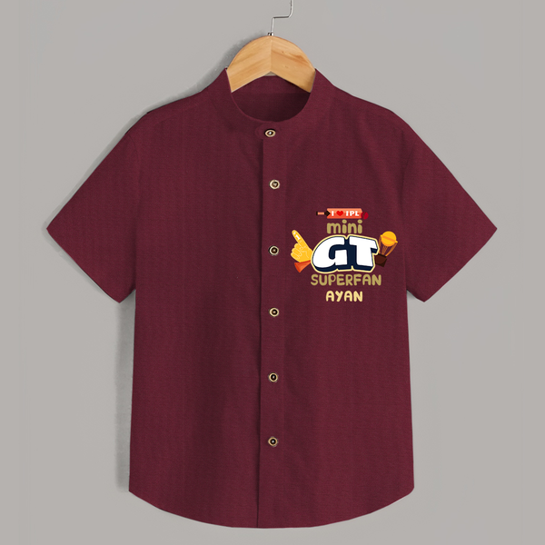 "Mini GT SuperFan" Kids' Customisable Shirt - MAROON - 0 - 6 Months Old (Chest 23")