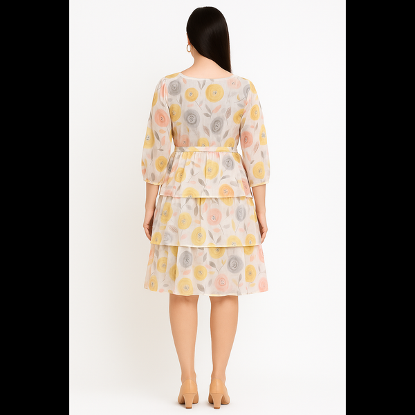 Round floral layered dress