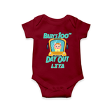 Celebrate your Little One's 100 days Birthday with "Baby's 100th Day Out" Themed Personalized Romper - MAROON - 0 - 3 Months Old (Chest 16")