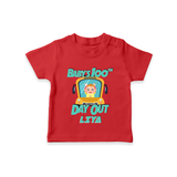 Celebrate your Little One's 100 days Birthday with "Baby's 100th Day Out" Themed Personalized T-shirt - RED - 0 - 5 Months Old (Chest 17")