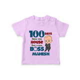 Celebrate your Little One's 100 days Birthday with "100 Days Since This House Got a New Boss" Themed Personalized T-shirt - LILAC - 0 - 5 Months Old (Chest 17")