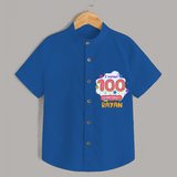 Celebrate your Little One's 100 days Birthday with "I Turned 100 Days Old" Themed Personalized Shirt - COBALT BLUE - 0 - 6 Months Old (Chest 21")