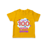 Celebrate your Little One's 100 days Birthday with "I Turned 100 Days Old" Themed Personalized T-shirt - CHROME YELLOW - 0 - 5 Months Old (Chest 17")