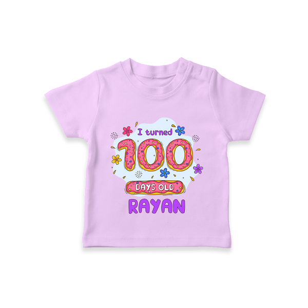 Celebrate your Little One's 100 days Birthday with "I Turned 100 Days Old" Themed Personalized T-shirt - LILAC - 0 - 5 Months Old (Chest 17")