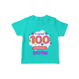 Celebrate your Little One's 100 days Birthday with "I Turned 100 Days Old" Themed Personalized T-shirt - TEAL - 0 - 5 Months Old (Chest 17")