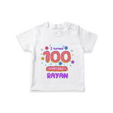 Celebrate your Little One's 100 days Birthday with "I Turned 100 Days Old" Themed Personalized T-shirt - WHITE - 0 - 5 Months Old (Chest 17")