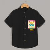 Celebrate your Little One's 100 days Birthday with "Completed 100 Level" Themed Personalized Shirt - BLACK - 0 - 6 Months Old (Chest 21")