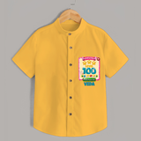Celebrate your Little One's 100 days Birthday with "Completed 100 Level" Themed Personalized Shirt - YELLOW - 0 - 6 Months Old (Chest 21")