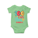 Celebrate your Little One's 100 days Birthday with "100 Days Flew" Themed Personalized Romper - GREEN - 0 - 3 Months Old (Chest 16")