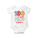 Celebrate your Little One's 100 days Birthday with "100 Days Flew" Themed Personalized Romper - WHITE - 0 - 3 Months Old (Chest 16")