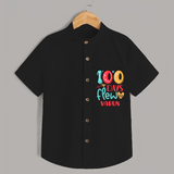 Celebrate your Little One's 100 days Birthday with "100 Days Flew" Themed Personalized Shirt - BLACK - 0 - 6 Months Old (Chest 21")