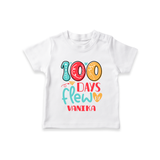 Celebrate your Little One's 100 days Birthday with "100 Days Flew" Themed Personalized T-shirt - WHITE - 0 - 5 Months Old (Chest 17")