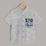 Celebrate your Little One's 100 days Birthday with "100 Days Flew" Themed Personalized Shirt - GREY MELANGE - 0 - 6 Months Old (Chest 21")