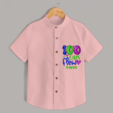Celebrate your Little One's 100 days Birthday with "100 Days Flew" Themed Personalized Shirt - PEACH - 0 - 6 Months Old (Chest 21")