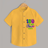 Celebrate your Little One's 100 days Birthday with "100 Days Flew" Themed Personalized Shirt - YELLOW - 0 - 6 Months Old (Chest 21")