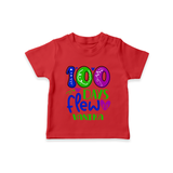 Celebrate your Little One's 100 days Birthday with "100 Days Flew" Themed Personalized T-shirt - RED - 0 - 5 Months Old (Chest 17")