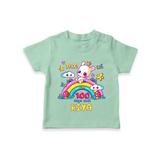 Celebrate your Little One's 100 days Birthday with "Yay I'm 100 Days Old" Themed Personalized T-shirt - MINT GREEN - 0 - 5 Months Old (Chest 17")