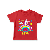 Celebrate your Little One's 100 days Birthday with "Yay I'm 100 Days Old" Themed Personalized T-shirt - RED - 0 - 5 Months Old (Chest 17")